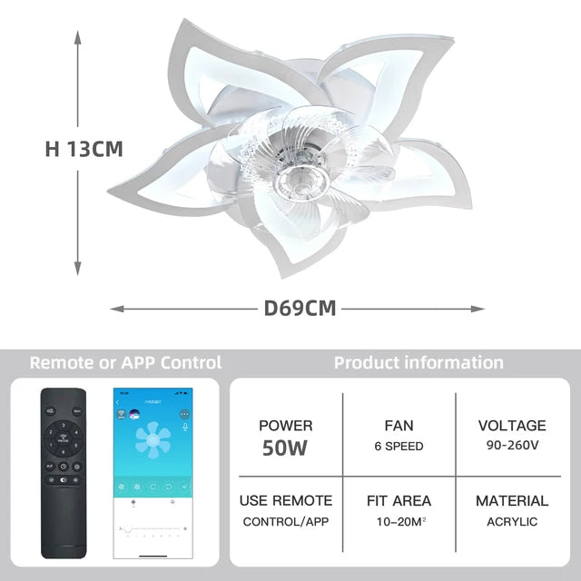 Ceiling Fans With Lights Smart Switch Modern Led