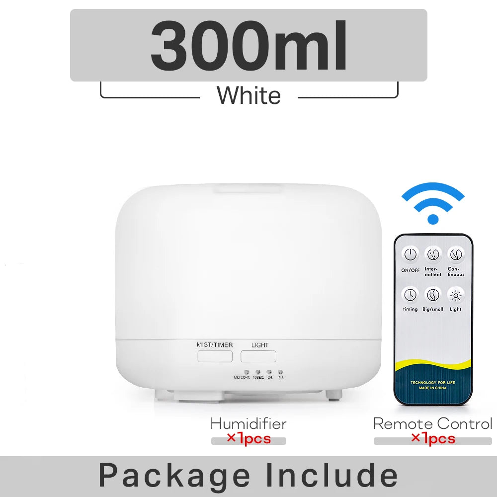 Brightique Air Humidifier Essential Oil Diffuser 300ML 500ML 1000ML With Lights Remote Control Ultrasound Electric Aromatherapy Diffuser