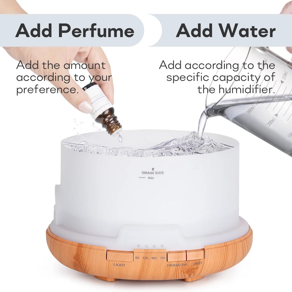 Brightique Air Humidifier Essential Oil Diffuser 300ML 500ML 1000ML With Lights Remote Control Ultrasound Electric Aromatherapy Diffuser