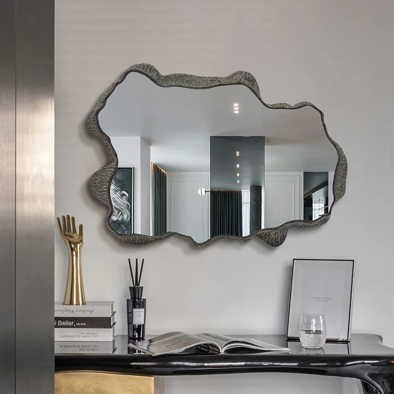 Brightique Hanging Creative Mirror Art Makeup Mirror Irregular Shaped Living Room Decoration Mirrors Dekoracyjne Lustra Home Decoration