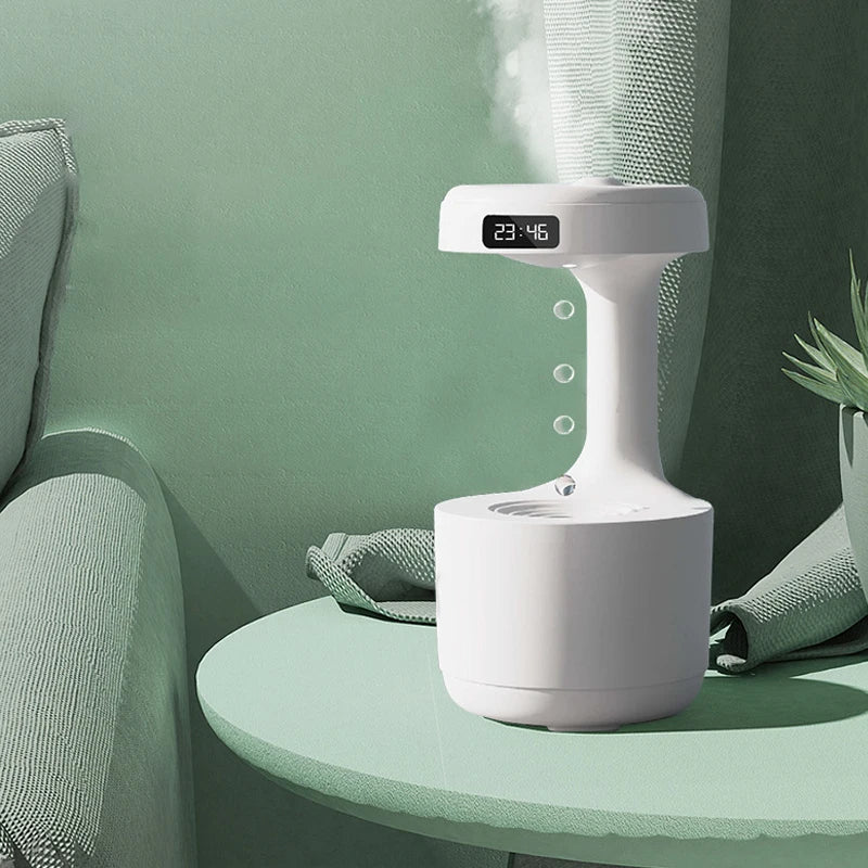 Brightique Anti Gravity Humidifier with LED Clock Display,Floating Water Droplet Humidifier - for Home Deco