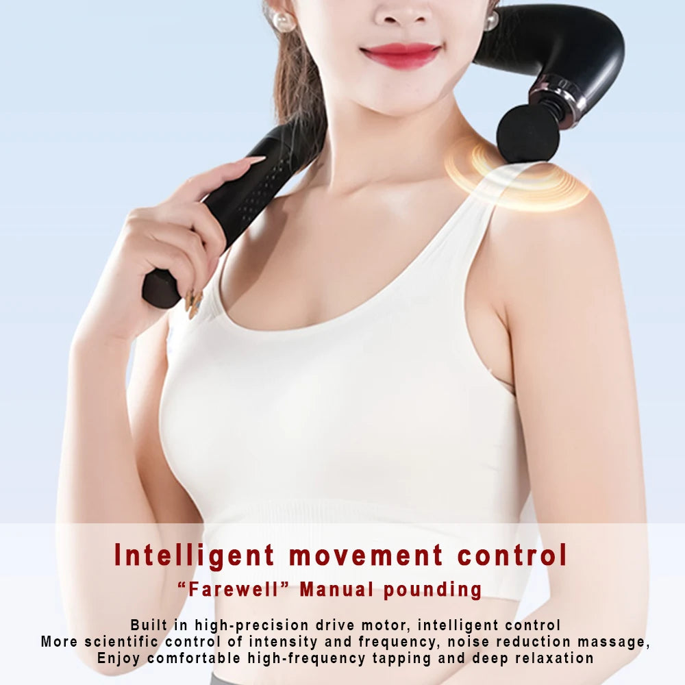 Brightique Smart Fascia Gun Electric Massager Massage Hammer Electric Fascia Gun Home Handheld Hammer Back Artifact Christmas Gift