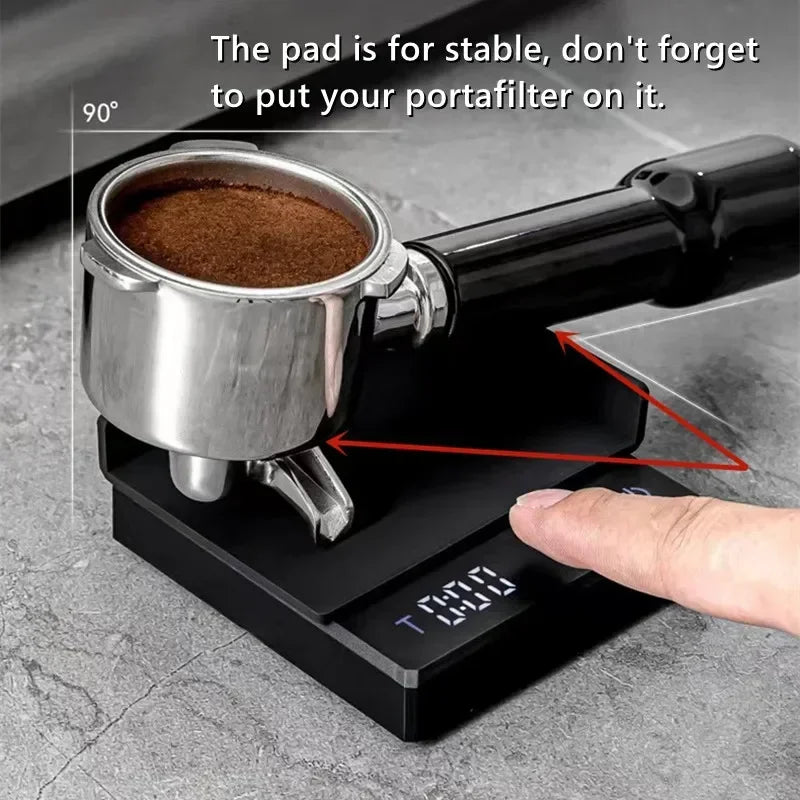 Brightique Tiny Espresso Coffee Scale Mini Smart Timer Coffee Balance USB 2kg/0.1g g/oz/ml Man Woman Gift Digital Weight Kitchen Scale