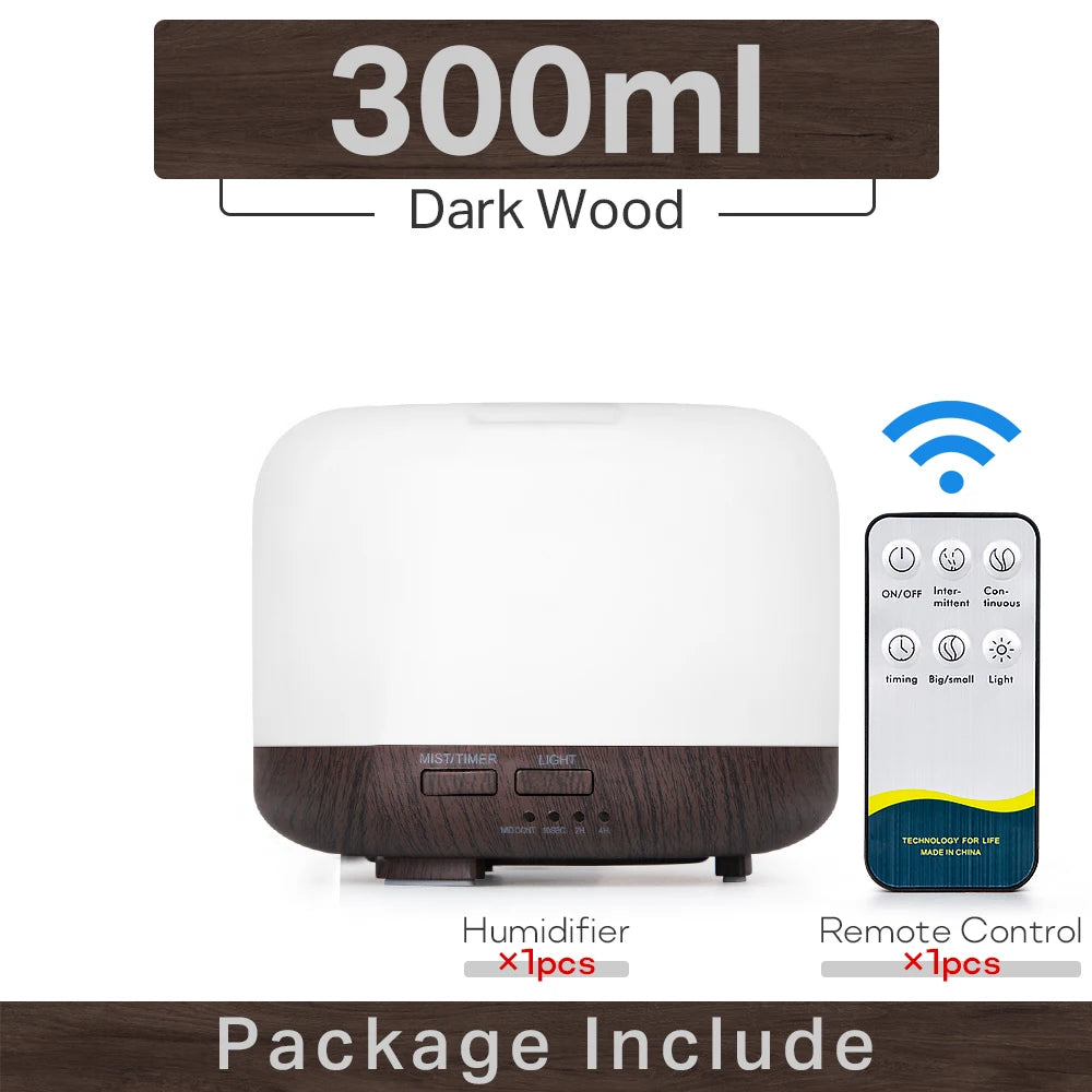 Brightique Air Humidifier Essential Oil Diffuser 300ML 500ML 1000ML With Lights Remote Control Ultrasound Electric Aromatherapy Diffuser