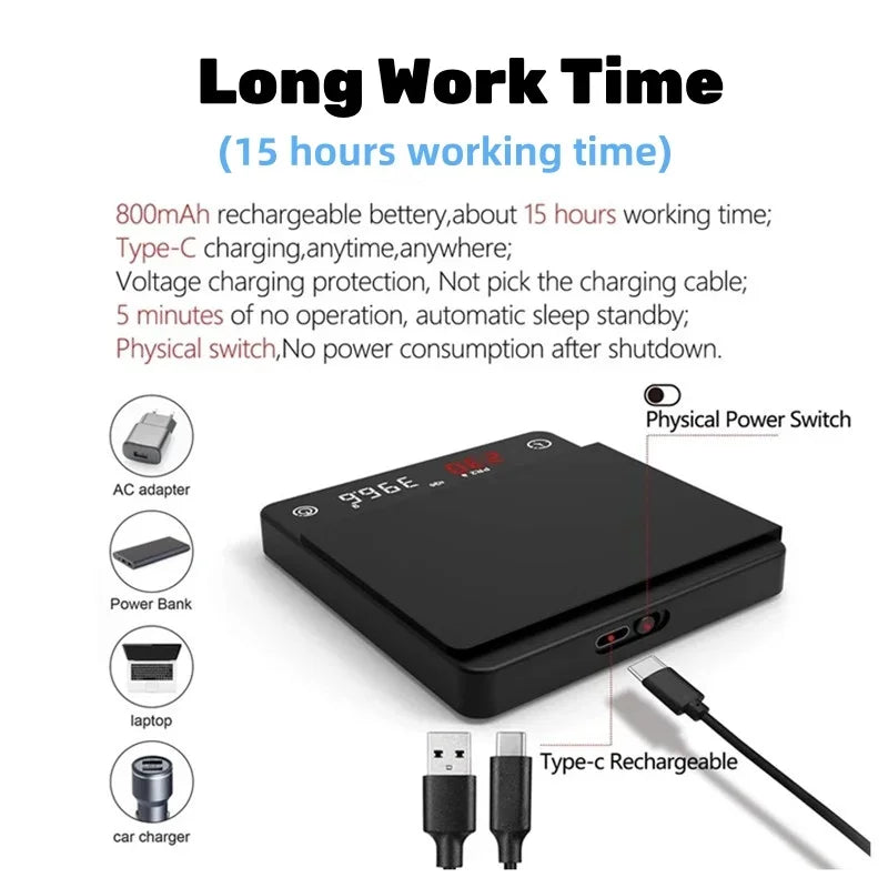 Brightique Tiny Espresso Coffee Scale Mini Smart Timer Coffee Balance USB 2kg/0.1g g/oz/ml Man Woman Gift Digital Weight Kitchen Scale
