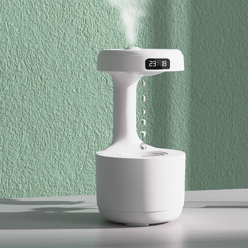 Brightique Anti Gravity Humidifier with LED Clock Display,Floating Water Droplet Humidifier - for Home Deco