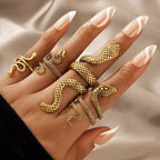 Vintage Long Snake Ring Set