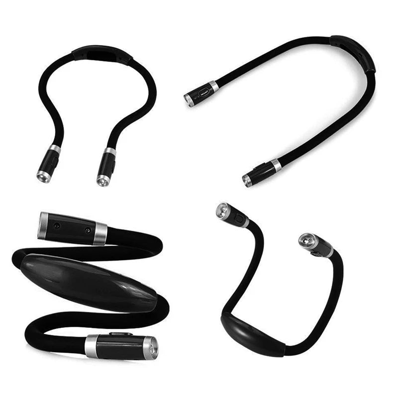 Bendable Book Lights Neck Lamp with 4 LED Lights Adjustable Brightness