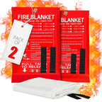 Pack Of 2 Fire Blanket Fiberglass Fire Emergency Rescue Shelter Flame Retardant Escape Survival Safety Cover