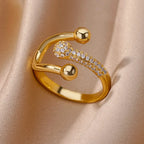 18K Gold Plated Zircon Bridal Ring Set