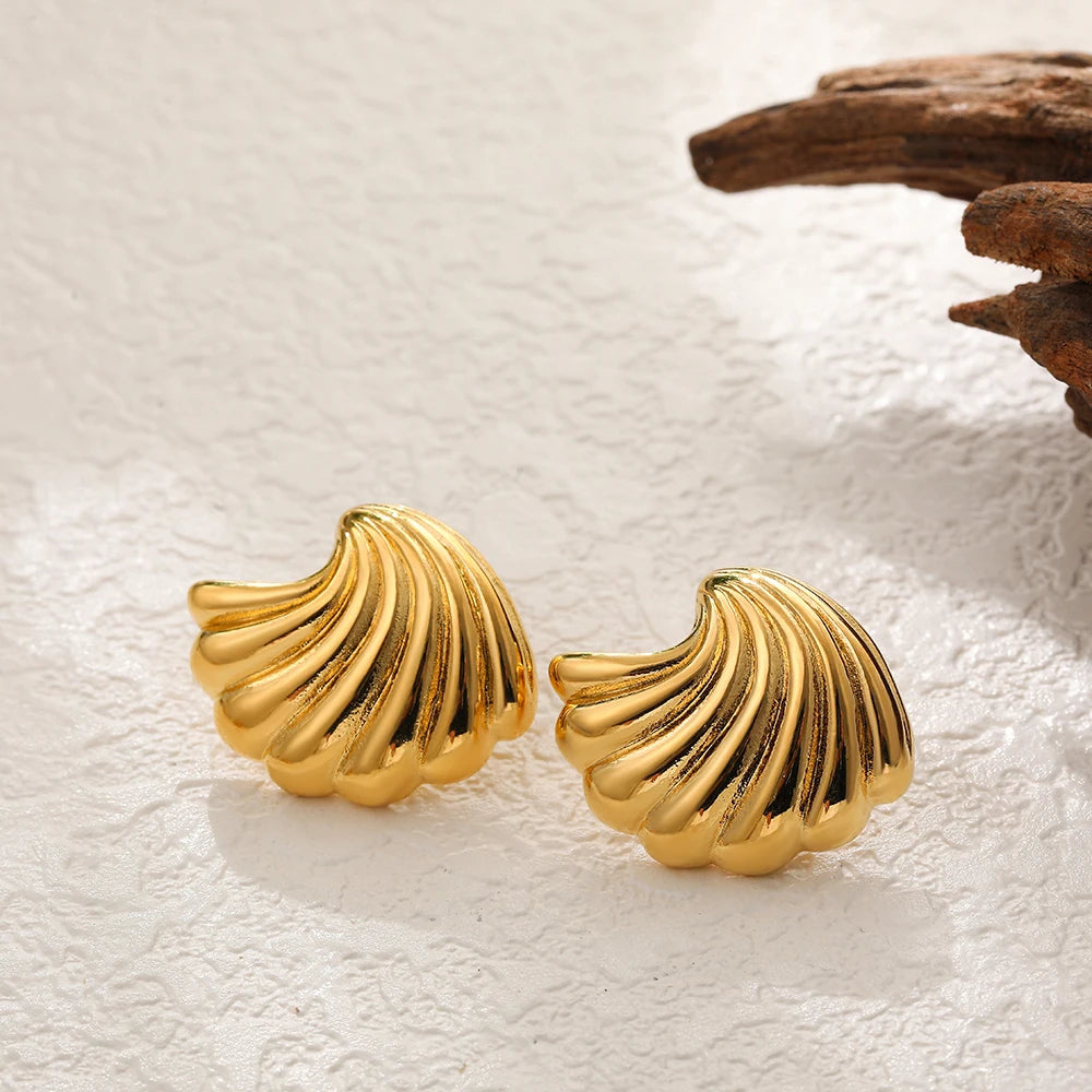 Texture Snail Conch Shell Earrings