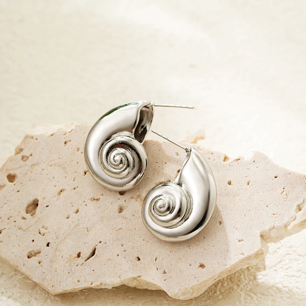 Texture Snail Conch Shell Earrings