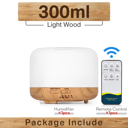 Brightique Air Humidifier Essential Oil Diffuser 300ML 500ML 1000ML With Lights Remote Control Ultrasound Electric Aromatherapy Diffuser