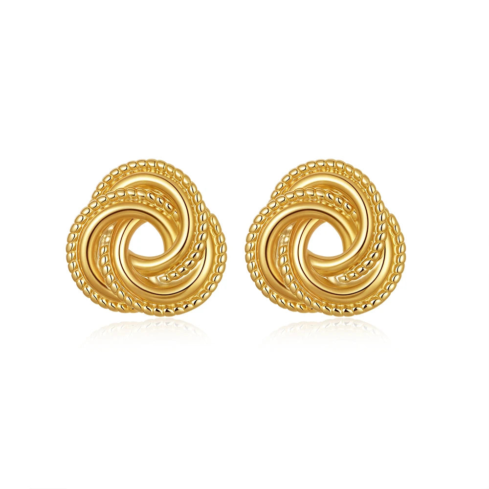 Vintage Texture Gold Plated Earrings