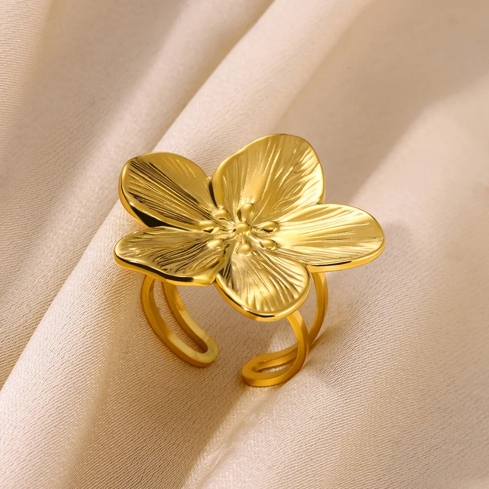 Big Bloom Flower Rings For Women