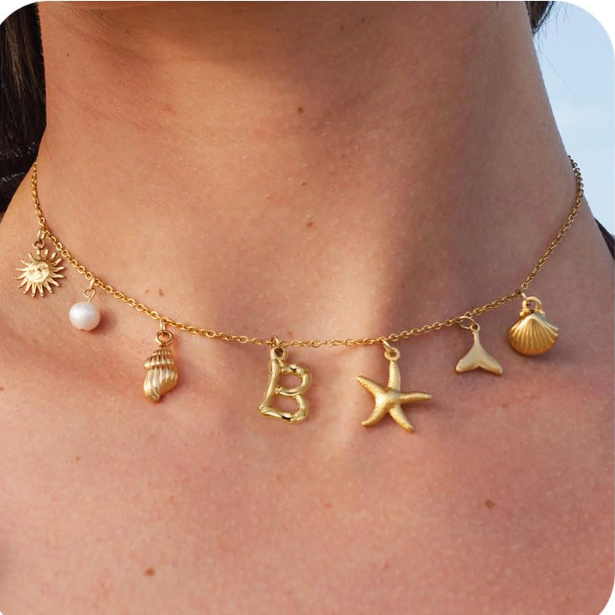 A–Z Initial Seashell Necklace