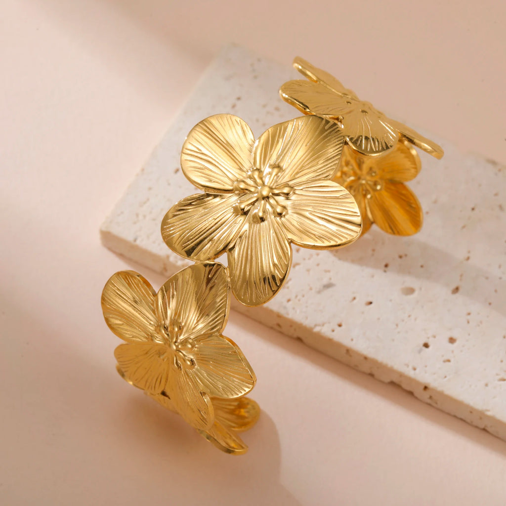 Trendy Flower Cuff Bracelet