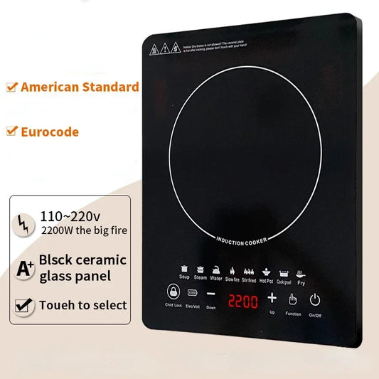 Brightique Multi-functional Home Cooking Induction Stove 110V~220V Touch Control 2200W Timeable Intelligent Energy-saving Induction Cooker