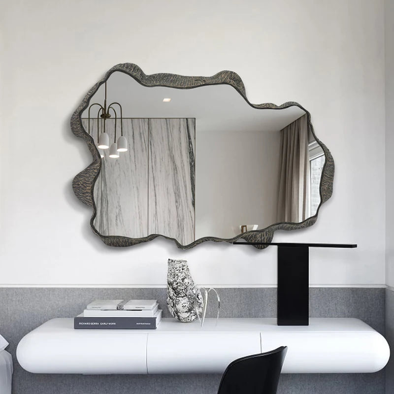 Brightique Hanging Creative Mirror Art Makeup Mirror Irregular Shaped Living Room Decoration Mirrors Dekoracyjne Lustra Home Decoration