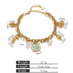 Pearl Shell Starfish Pendant 18K Gold Plated Couple Bracelet