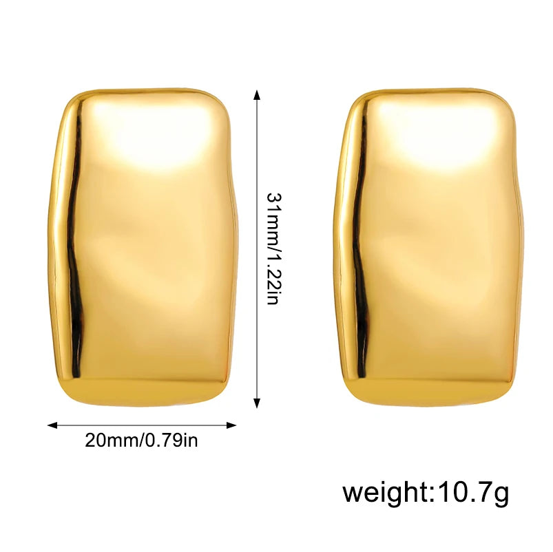 Creative Gold Plated Stainless Steel Round Geometric Earrings