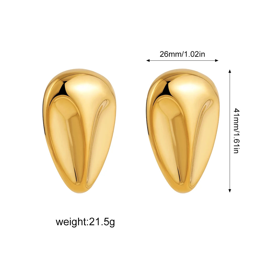 Creative Gold Plated Stainless Steel Round Geometric Earrings