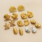 Texture Snail Conch Shell Earrings