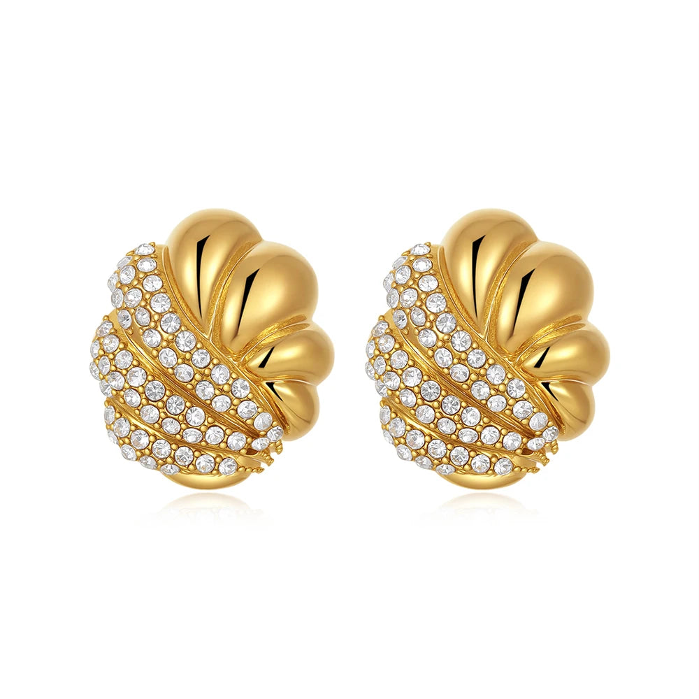 Vintage Texture Gold Plated Earrings