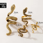 Vintage Long Snake Ring Set