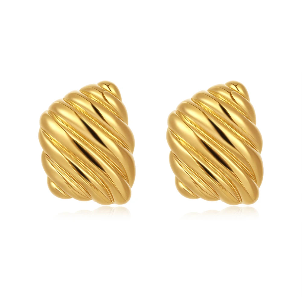 Vintage Texture Gold Plated Earrings