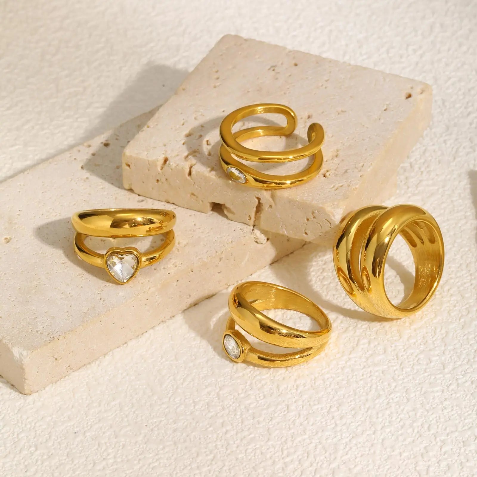 Brightique Stainless Steel Geometric Fashion Ring