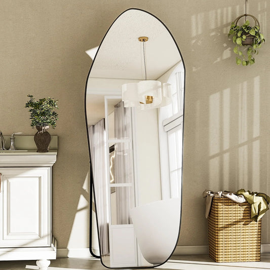 Brightique BEAUTYPEAK 67"x24" Irregular Floor Mirror Full-length Mirror with Alumnium Frame