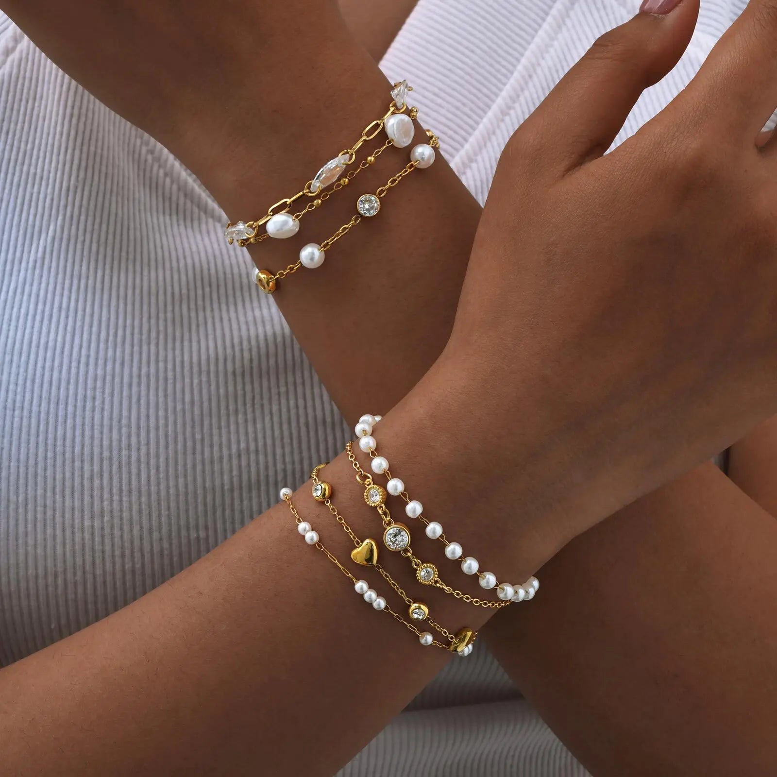 Elegant Simulated Pearl Beads Bracelets