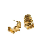 Wavy Pleated Stud Earrings