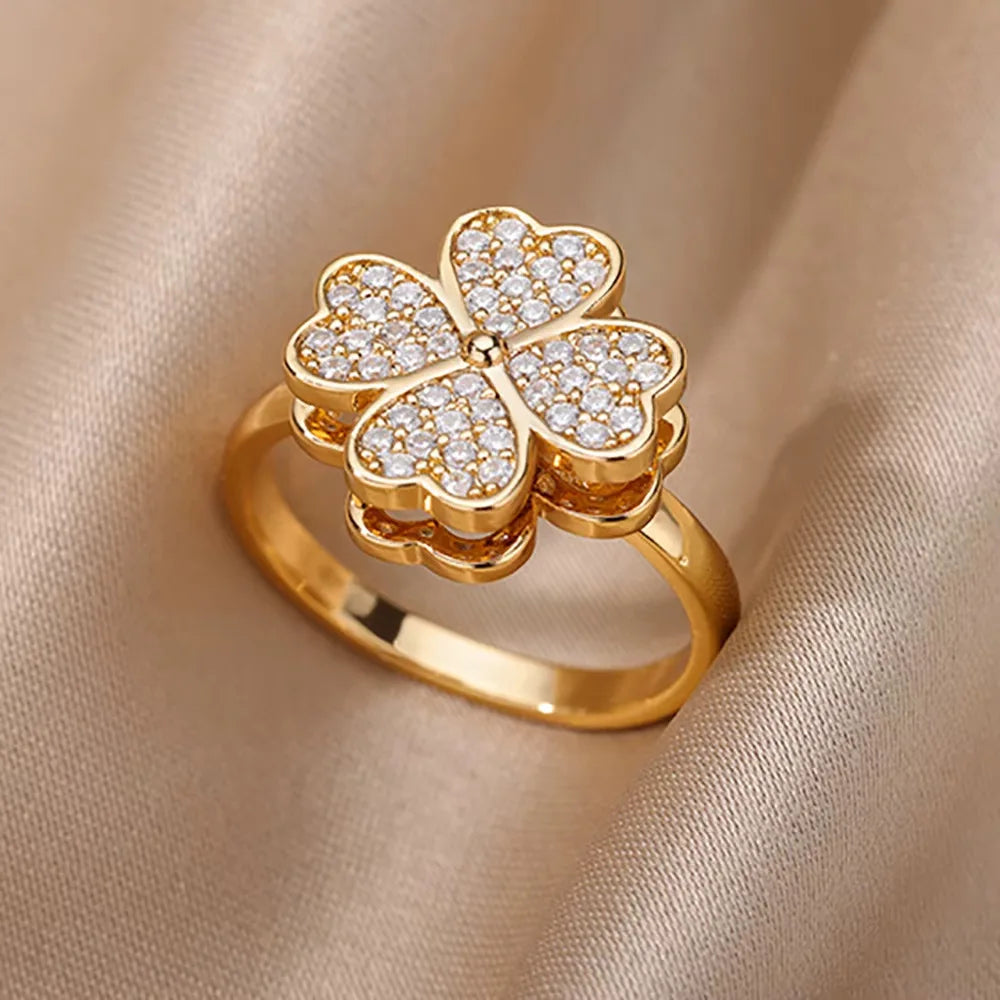 18K Gold Plated Zircon Bridal Ring Set
