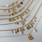 Beach Ocean Wind Conch Freshwater Pearl Pendant Necklace