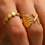 2/3pcs/Lot Stainless Steel Creative Starfish Shell Rings