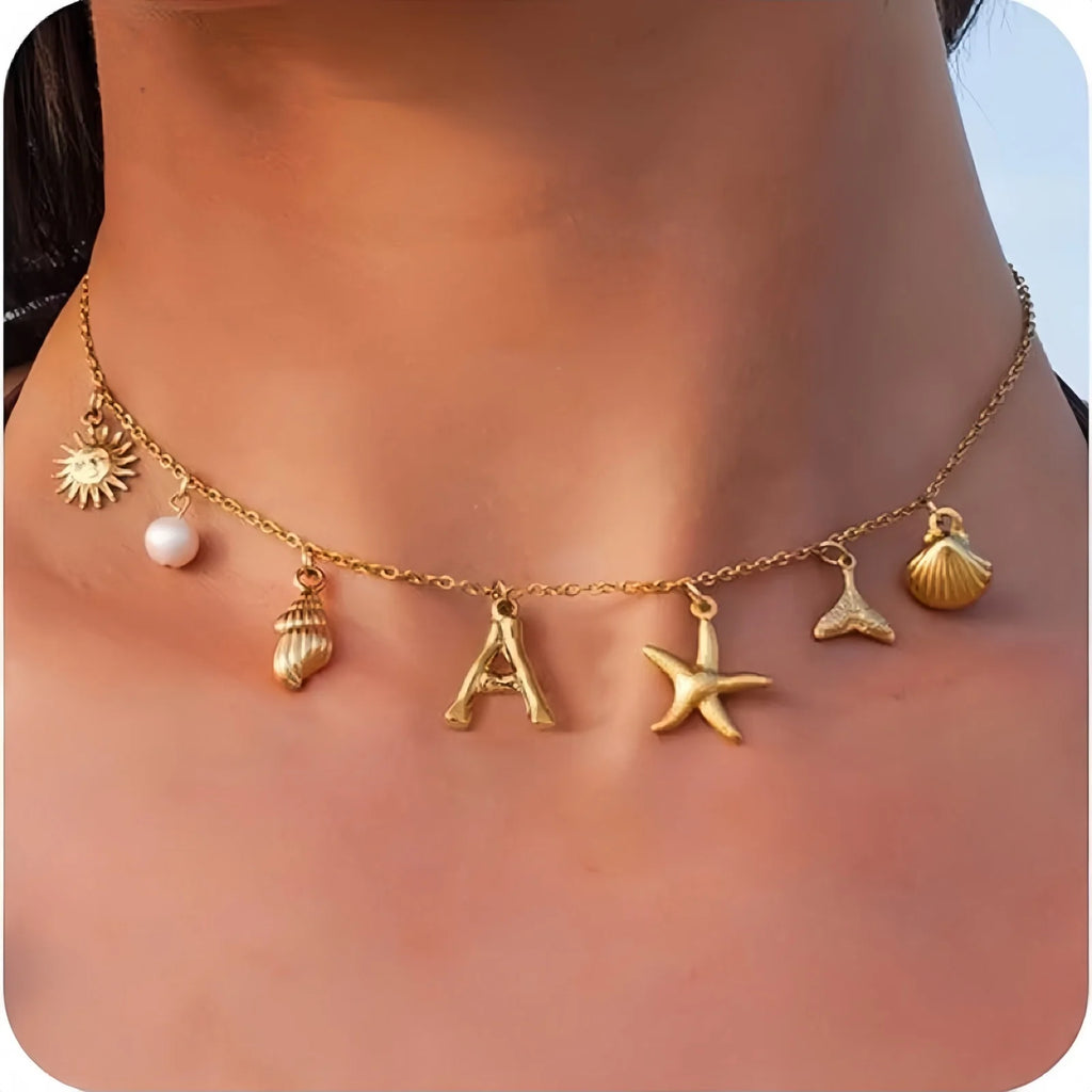 A–Z Initial Seashell Necklace
