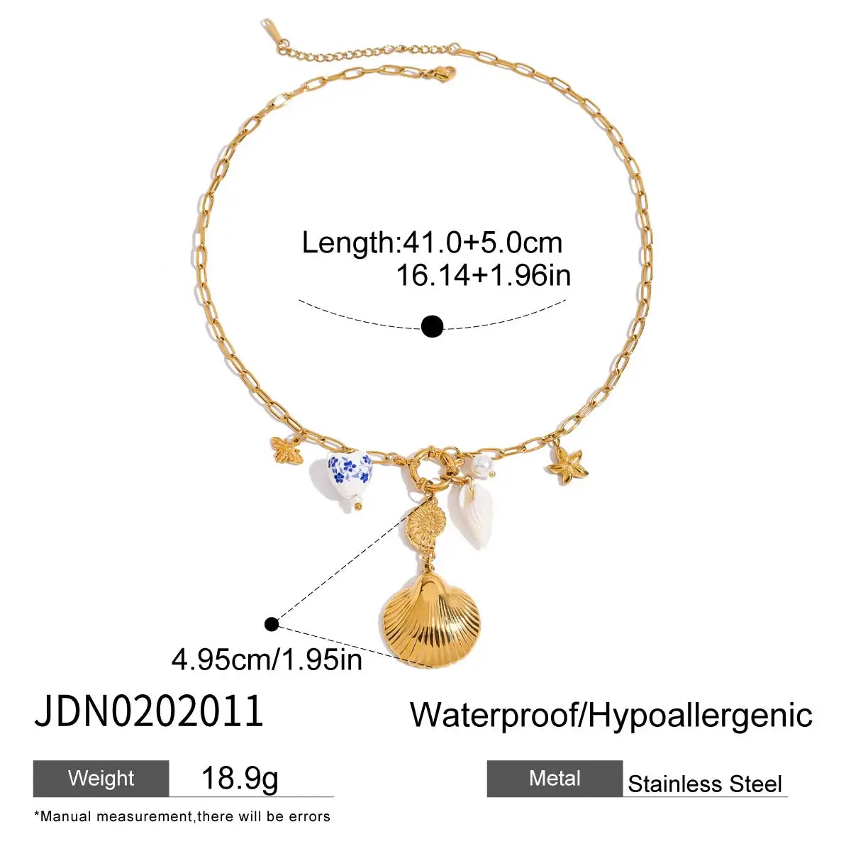 Beach Ocean Wind Conch Freshwater Pearl Pendant Necklace