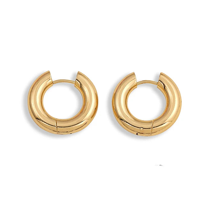 Round Huggie Hoop Earrings