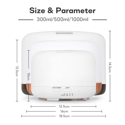 Brightique Air Humidifier Essential Oil Diffuser 300ML 500ML 1000ML With Lights Remote Control Ultrasound Electric Aromatherapy Diffuser