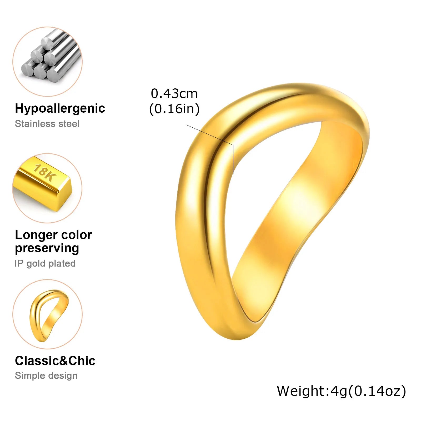 Brightique Stainless Steel Geometric Fashion Ring