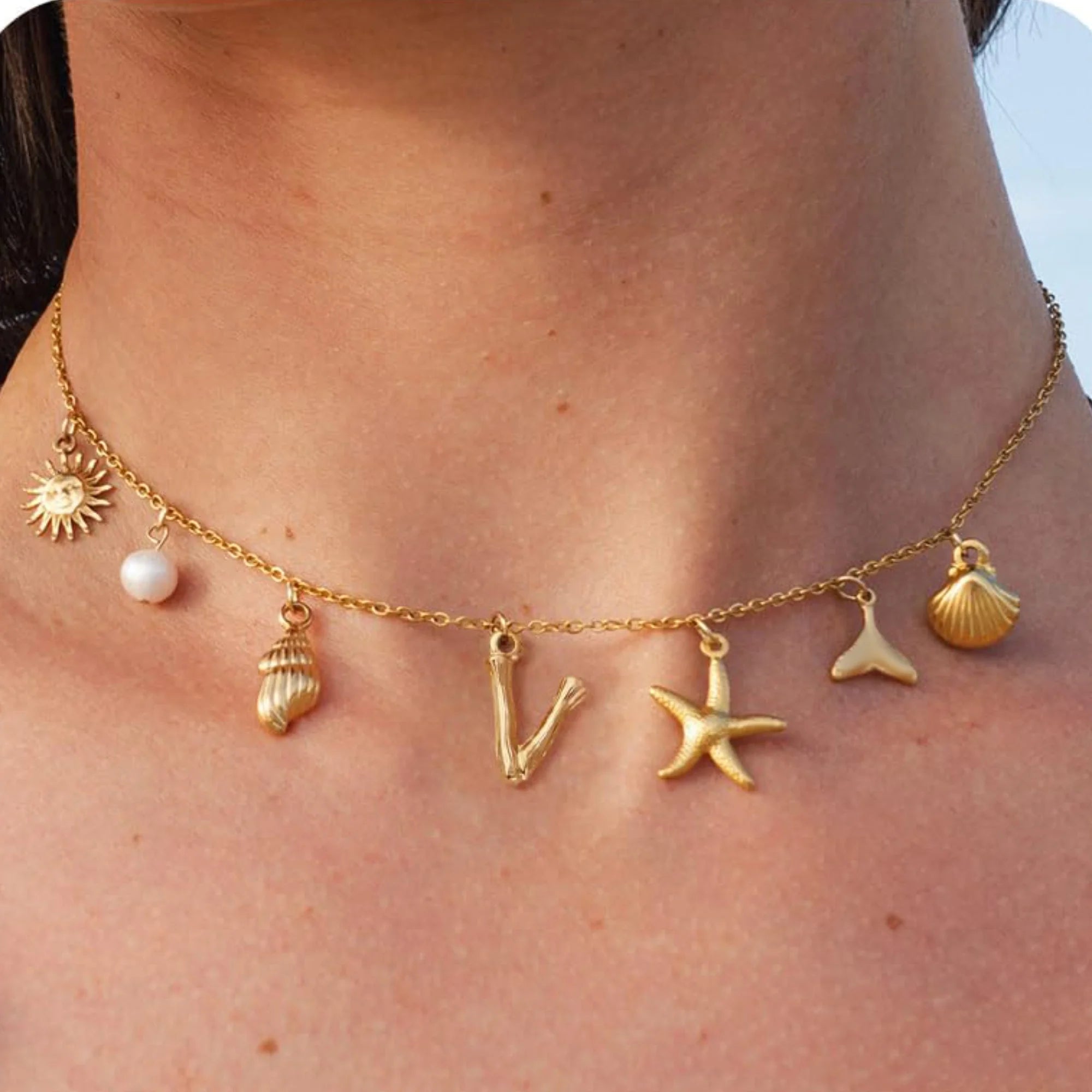 A–Z Initial Seashell Necklace