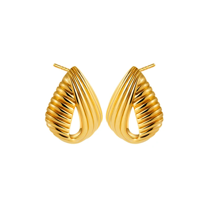 Vintage Texture Gold Plated Earrings