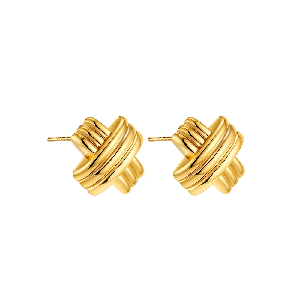 Vintage Texture Gold Plated Earrings