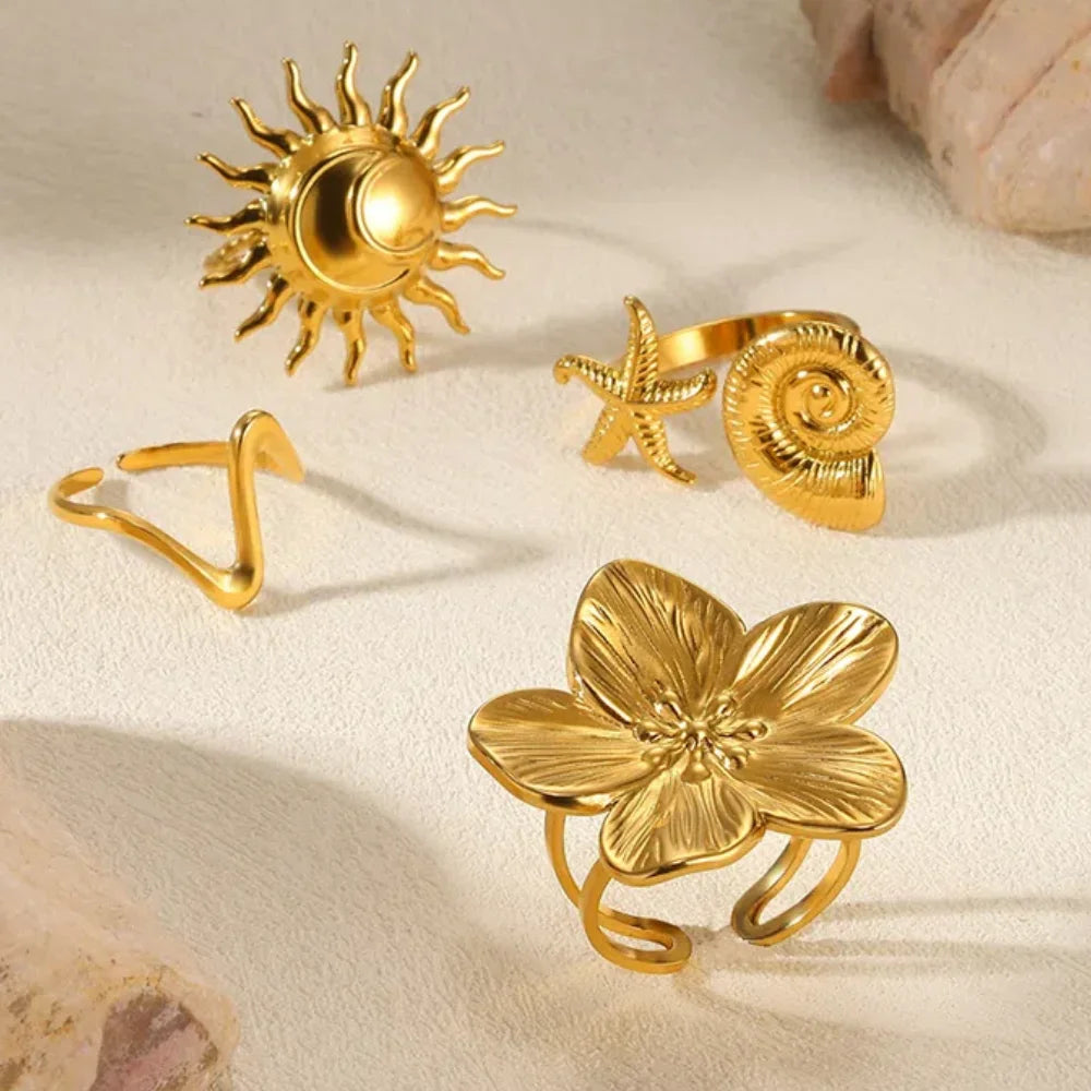 Big Bloom Flower Rings For Women