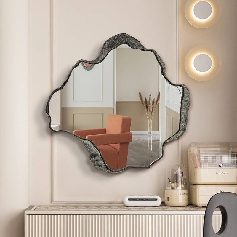 Brightique Hanging Creative Mirror Art Makeup Mirror Irregular Shaped Living Room Decoration Mirrors Dekoracyjne Lustra Home Decoration