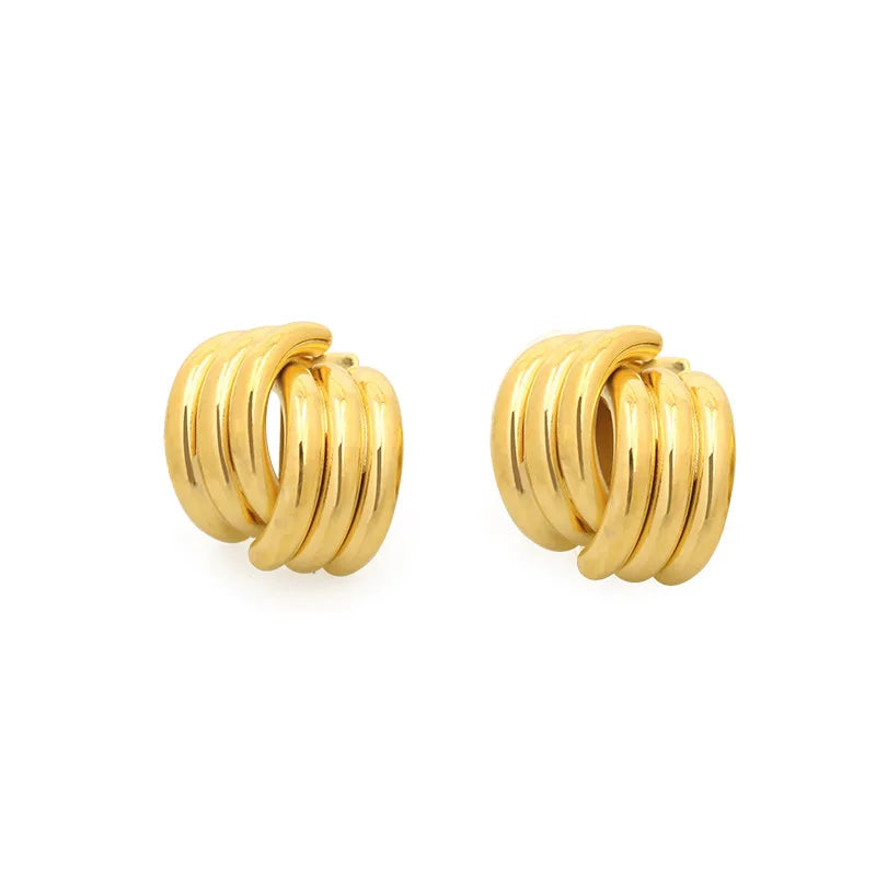 Vintage Texture Gold Plated Earrings