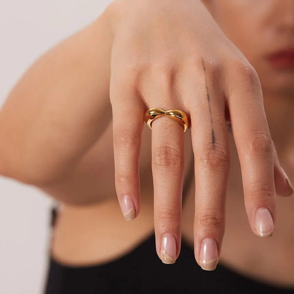 Brightique 18K Gold-Plated Cocktail Ring
