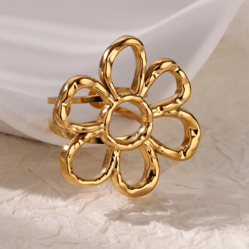 Big Bloom Flower Rings For Women